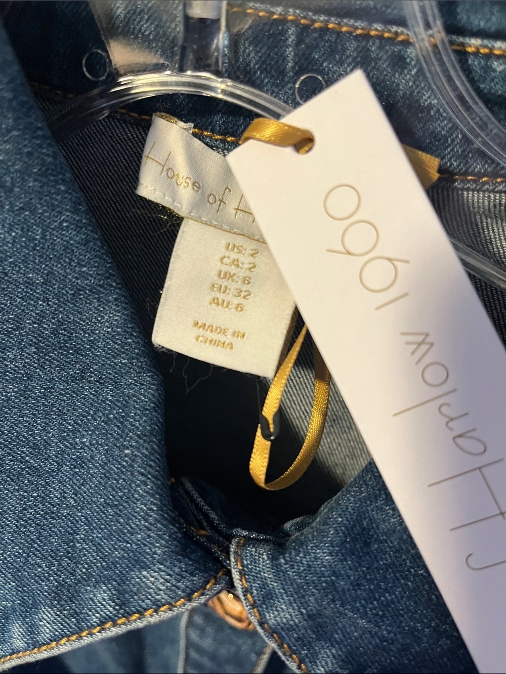 NEW HOUSE OF HARLOW PUFFER AND PLEATED WAIST SLEEVES DENIM DRESS SIZE 6 - Picture 8 of 12
